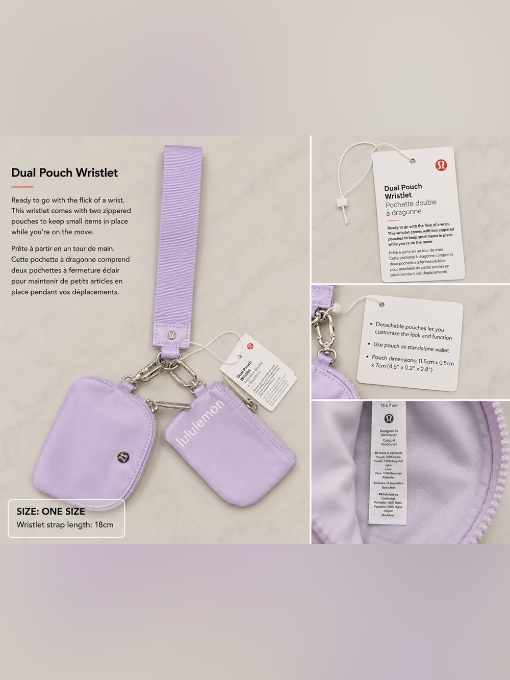 lululemon athletica Dual Pouch Wristlet in Lavender